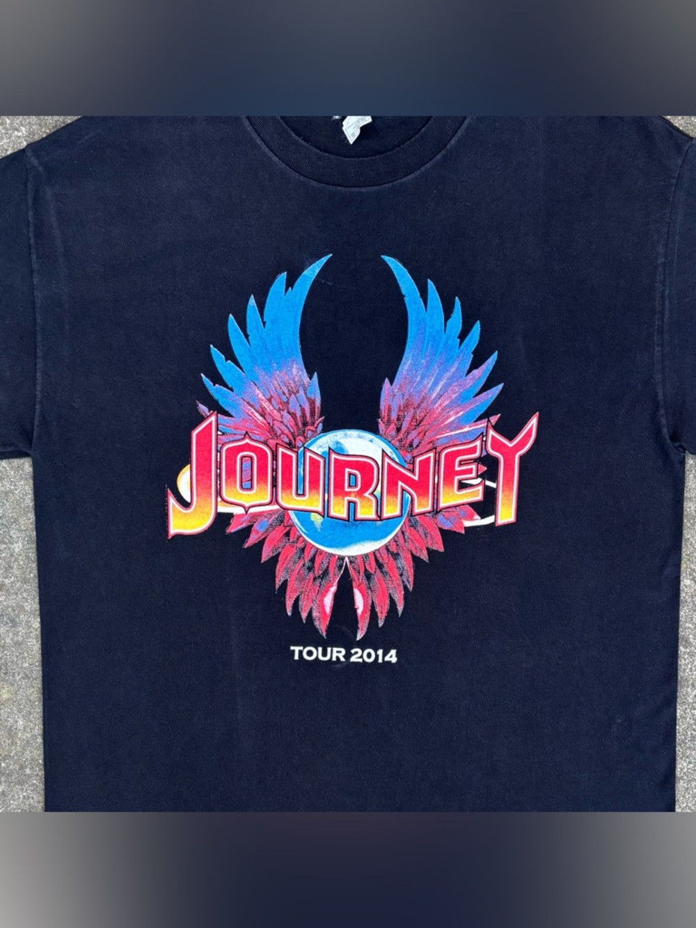 Y2k Journey Steve Miller Tower of Power 2014 Tour Concert T-Shirt Black Wings - Picture 2 of 5
